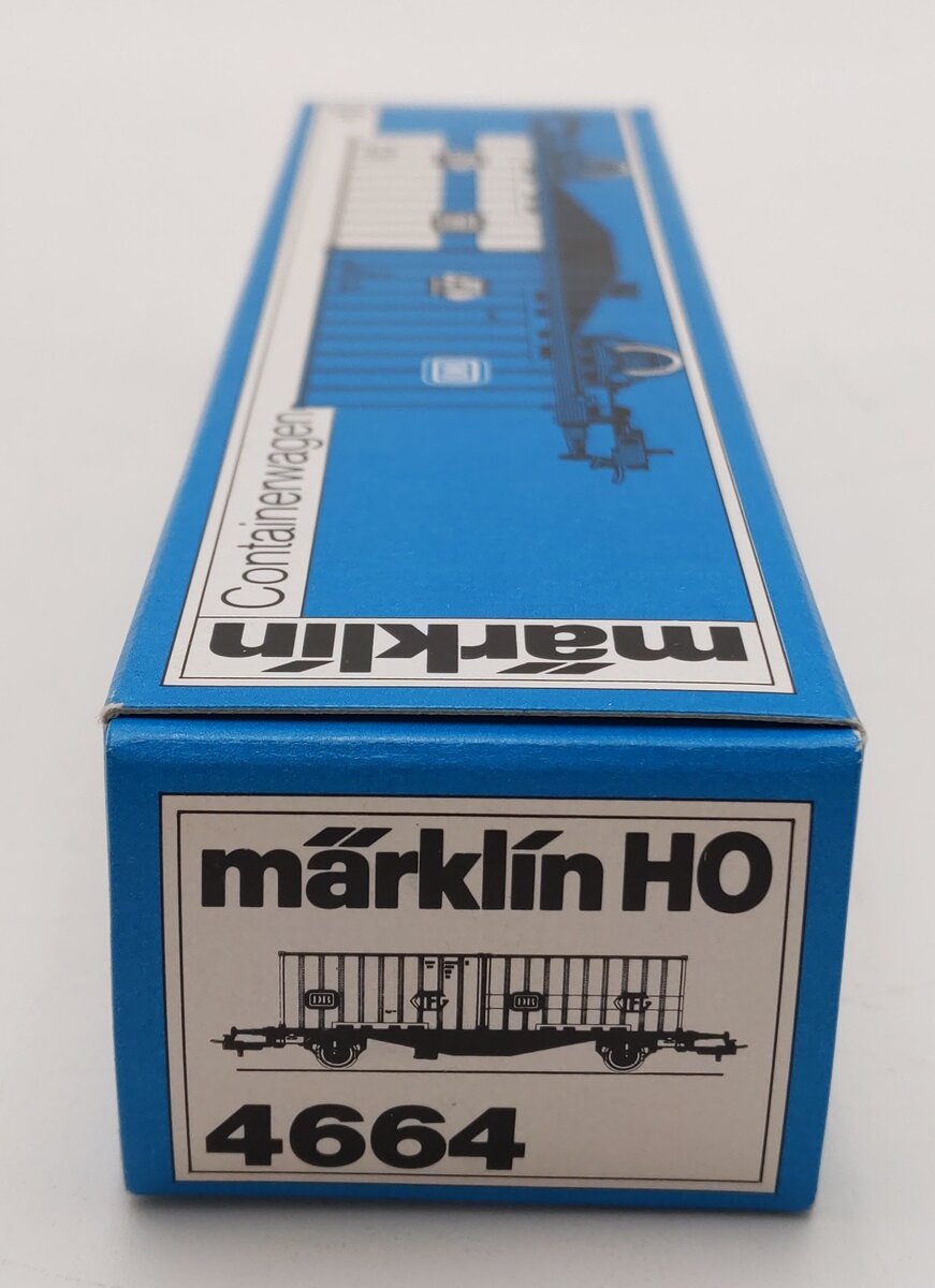 Marklin 4664 HO Scale Flatcar w/ 2 DB TFG Containers EX/Box