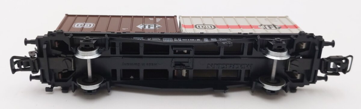 Marklin 4664 HO Scale Flatcar w/ 2 DB TFG Containers EX/Box