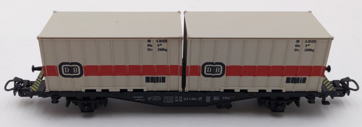 Marklin 4664 HO Scale Flatcar w/ 2 DB Containers EX/Box