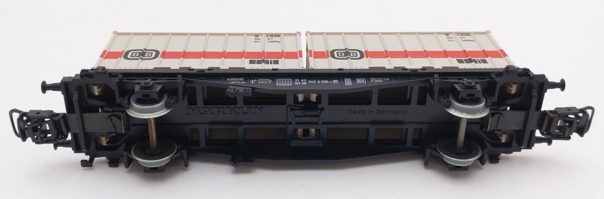 Marklin 4664 HO Scale Flatcar w/ 2 DB Containers EX/Box