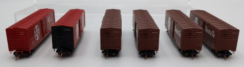 Micro-Trains N Scale Special Runs Santa Fe 50' Standard Single Door Box Cars [6] EX/Box