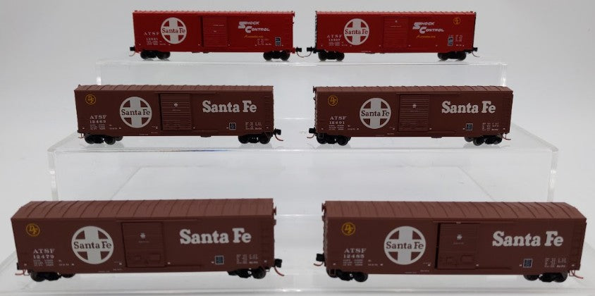 Micro-Trains N Scale Special Runs Santa Fe 50' Standard Single Door Box Cars [6] EX/Box