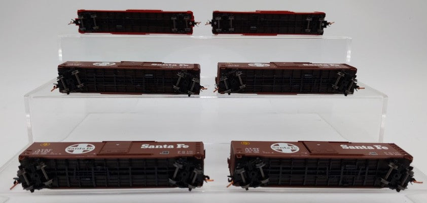 Micro-Trains N Scale Special Runs Santa Fe 50' Standard Single Door Box Cars [6] EX/Box