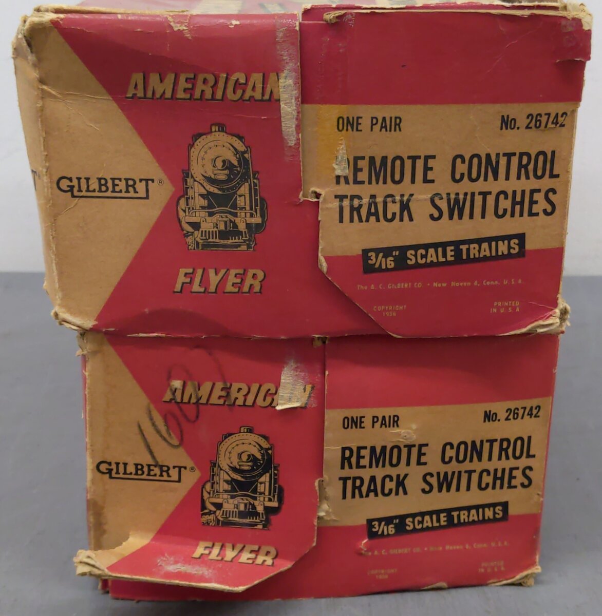American Flyer 26742 Vintage S LH & RH Remote Switch Turnout Two Pairs VG/Box