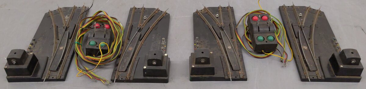American Flyer 26742 Vintage S LH & RH Remote Switch Turnout Two Pairs VG/Box