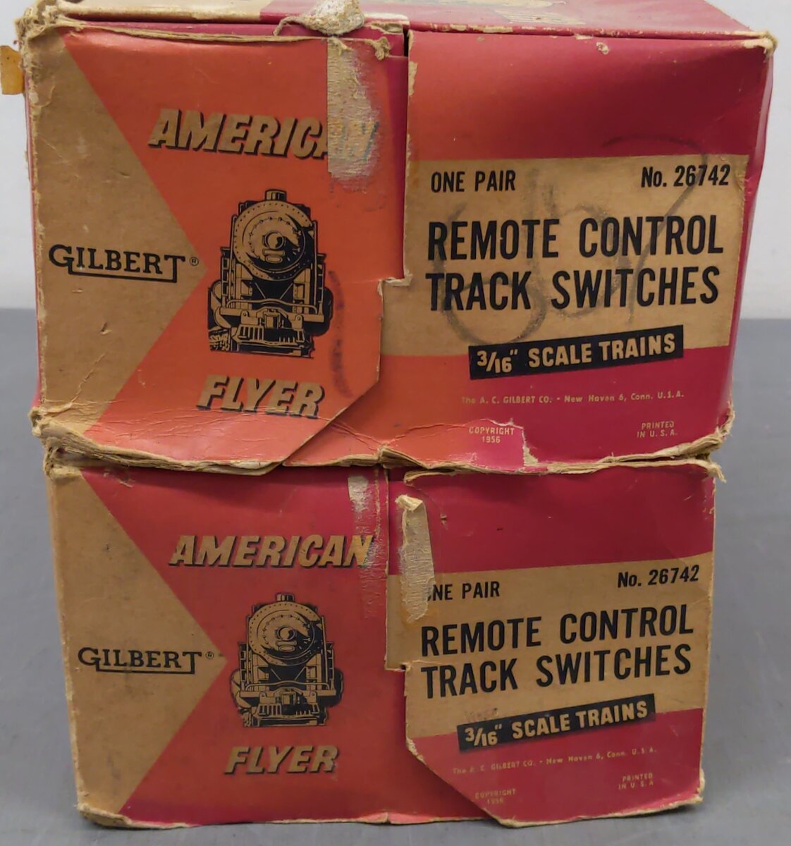 American Flyer 26742 Vintage S LH & RH Remote Switch Turnout Two Pairs VG/Box