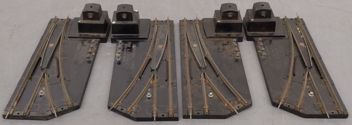 American Flyer 26742 Vintage S LH & RH Remote Switch Turnout Two Pairs VG/Box