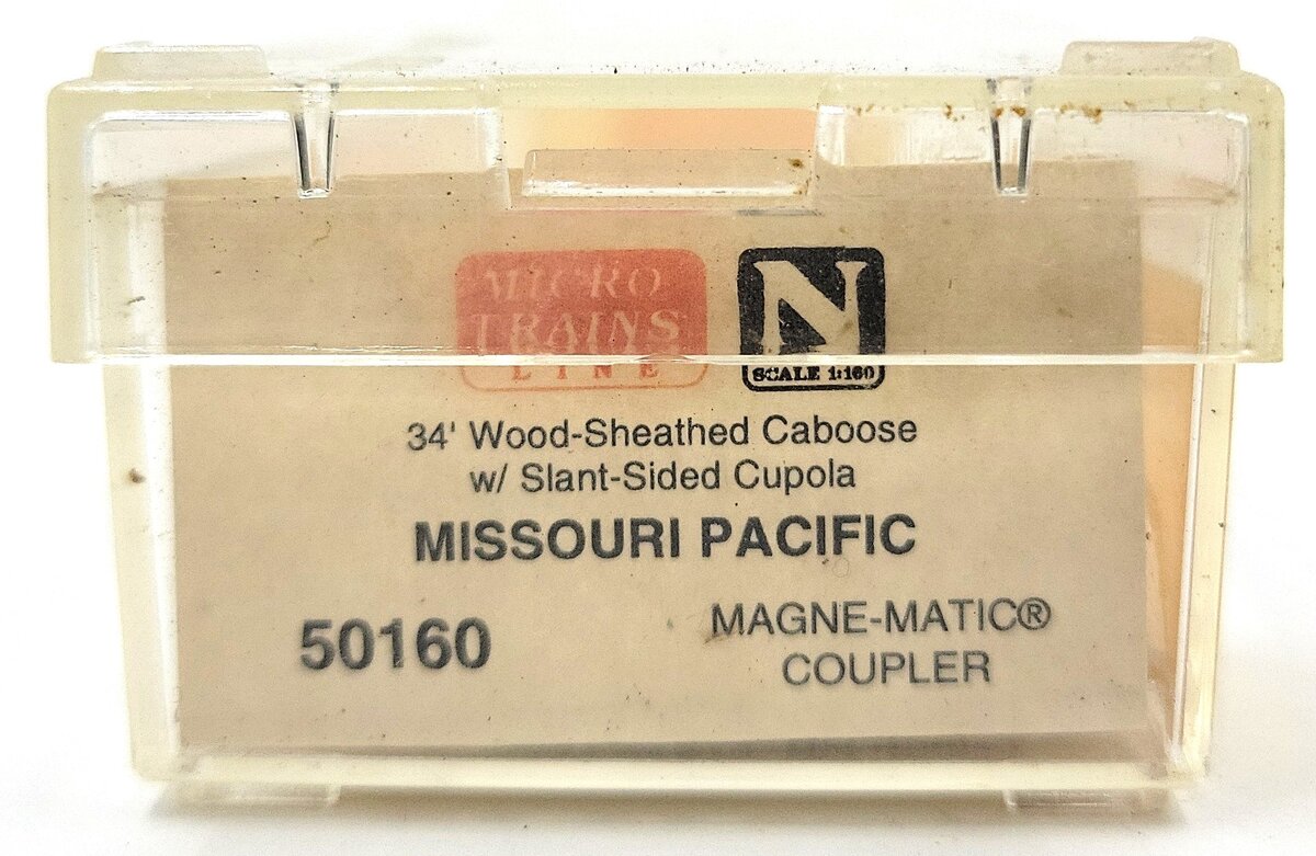 Micro-Trains 05000160 N Missouri Pacific 34' Wood Sheathed Caboose #875-R EX/Box