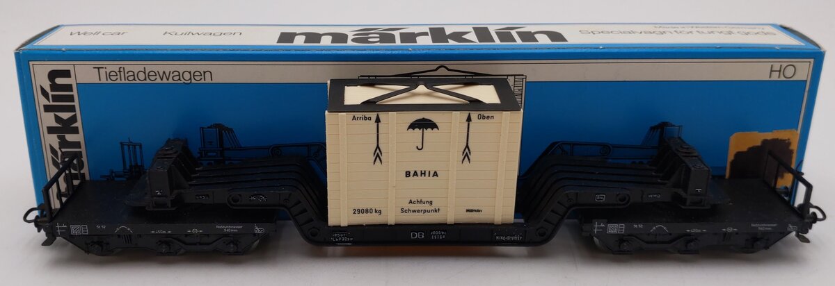 Marklin 4618 DB Depressed Center Flatcar w/ Crate Load EX/Box