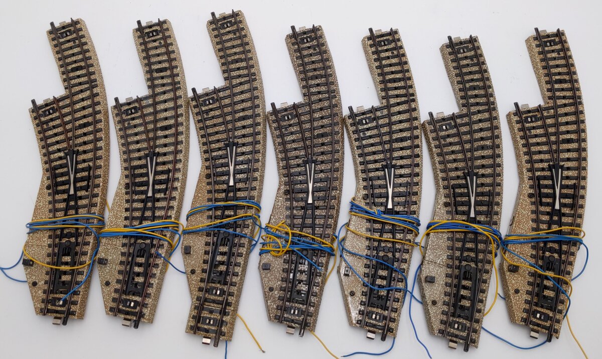 Marklin 5141 HO Scale Left Hand Curved 30° 2-Way Switch Turnouts [7] EX