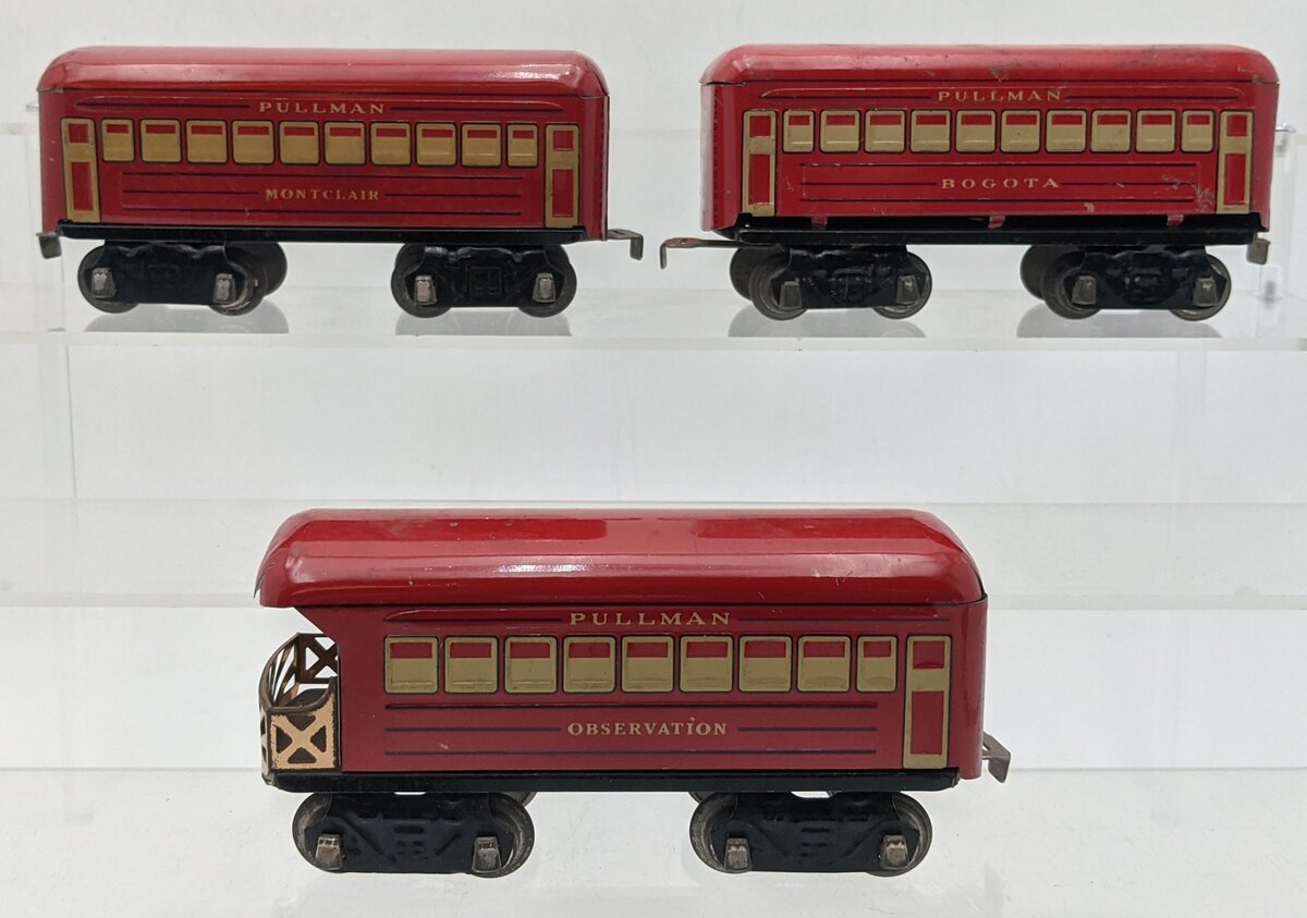 Marx Vintage Prewar O Gauge Passenger Cars [3]: Bogota, Montclair, & Observation VG