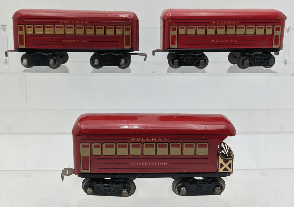 Marx Vintage Prewar O Gauge Passenger Cars [3]: Bogota, Montclair, & Observation VG