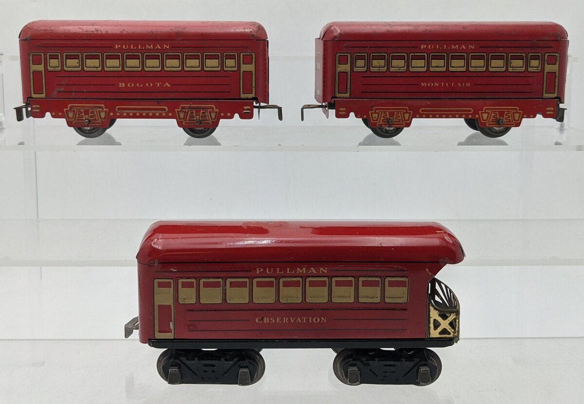 Marx Vintage Prewar O Gauge Passenger Cars [3]: Bogota, Montclair, & Observation VG