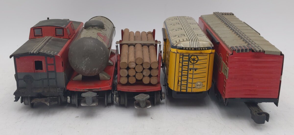 Marx Vintage O Freight Cars: 20102, 10969, 37956, 553 [5] VG