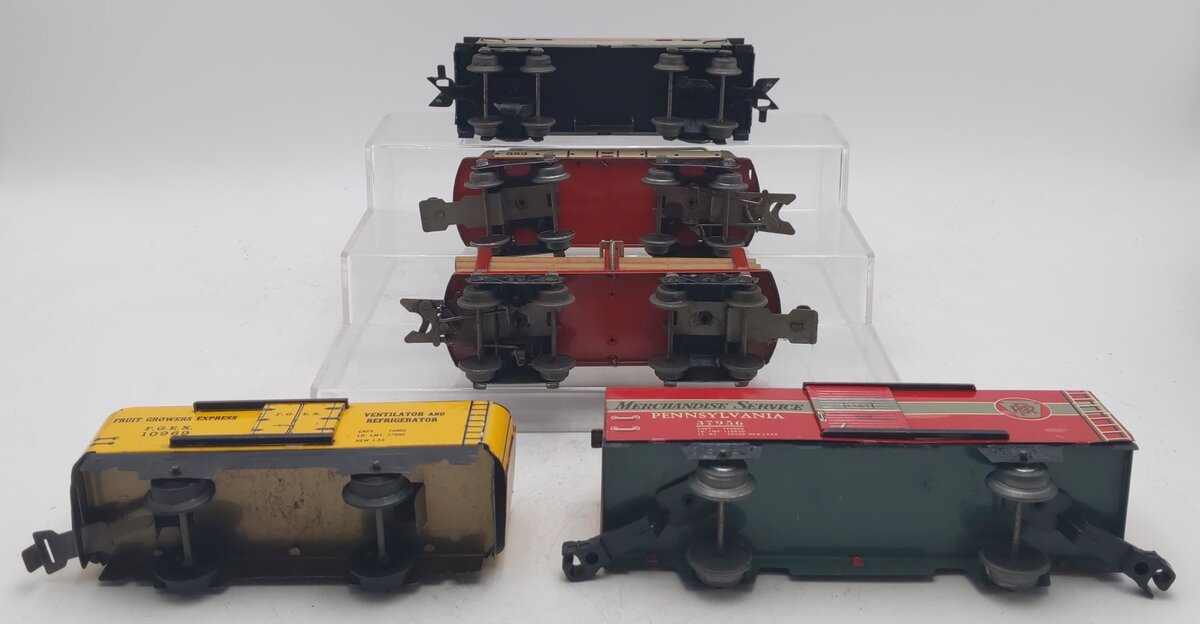 Marx Vintage O Freight Cars: 20102, 10969, 37956, 553 [5] VG