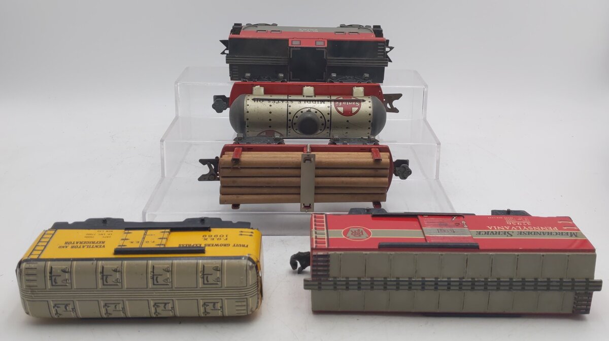 Marx Vintage O Freight Cars: 20102, 10969, 37956, 553 [5] VG