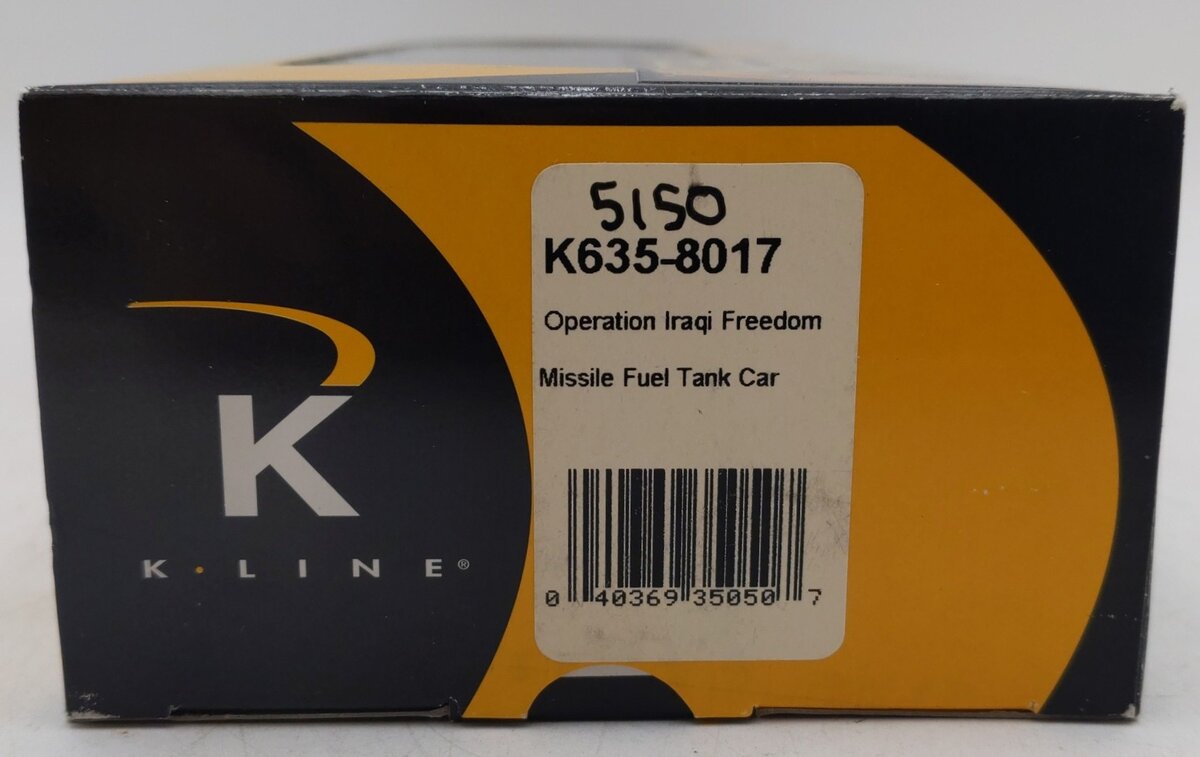 K-Line K635-8017 O Gauge Operation Iraqi Freedom Missile Fuel Tank Car EX/Box