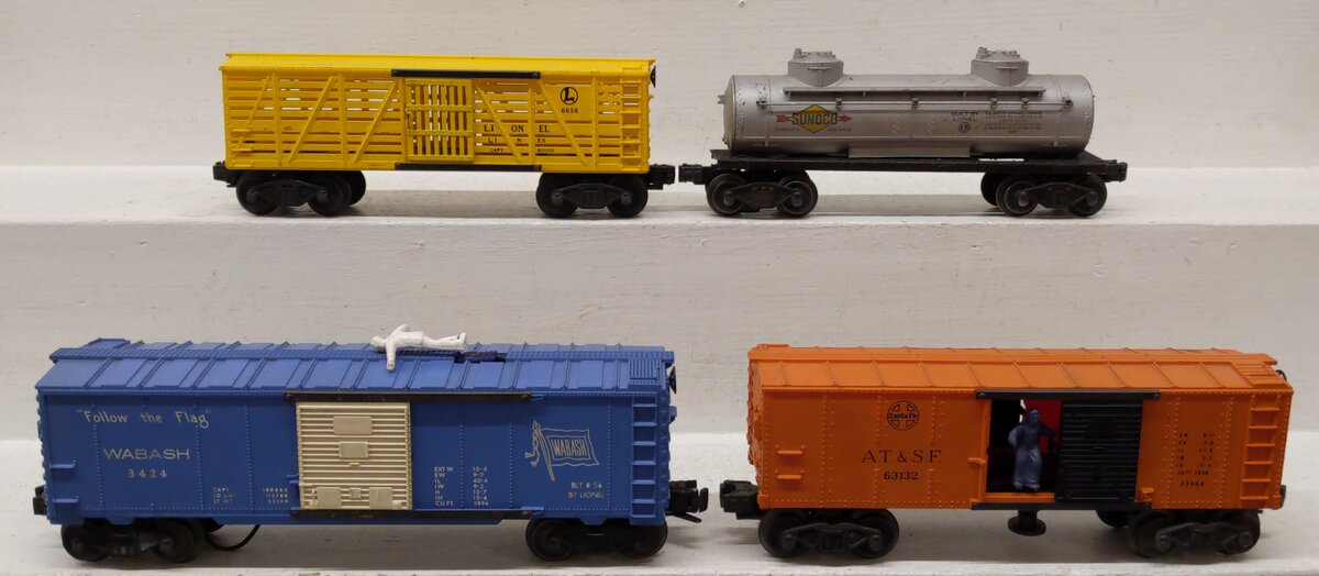Lionel Vintage O Gauge Freight Cars: 63132, 3424, 6656, 2456 [4] VG