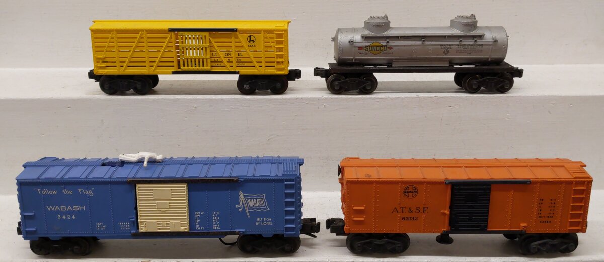 Lionel Vintage O Gauge Freight Cars: 63132, 3424, 6656, 2456 [4] VG