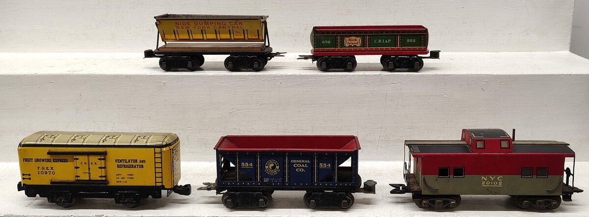 Marx Vintage O Gauge Freight Cars: 10970, 554, 552 [5] VG