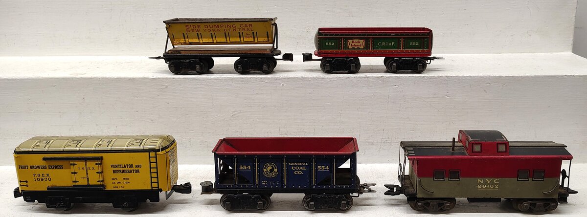 Marx Vintage O Gauge Freight Cars: 10970, 554, 552 [5] VG