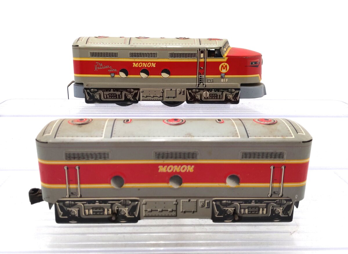 Marx 81F Vintage O Monon AB Diesel Locomotive Set VG