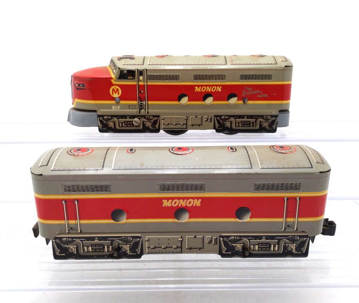 Marx 81F Vintage O Monon AB Diesel Locomotive Set VG