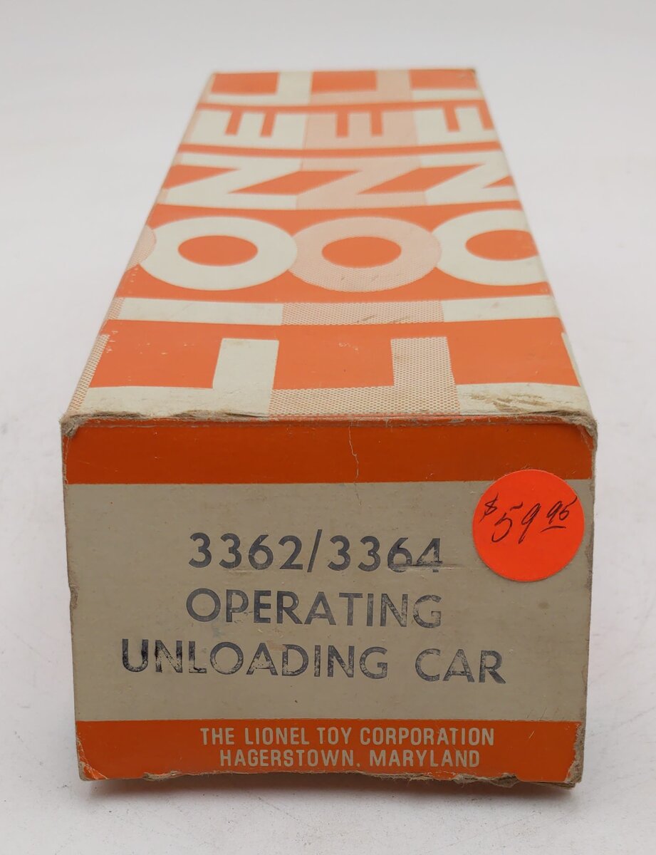 Lionel 3362/3364 Vintage O Gauge Orange Hagerstown Empty Box VG/Box