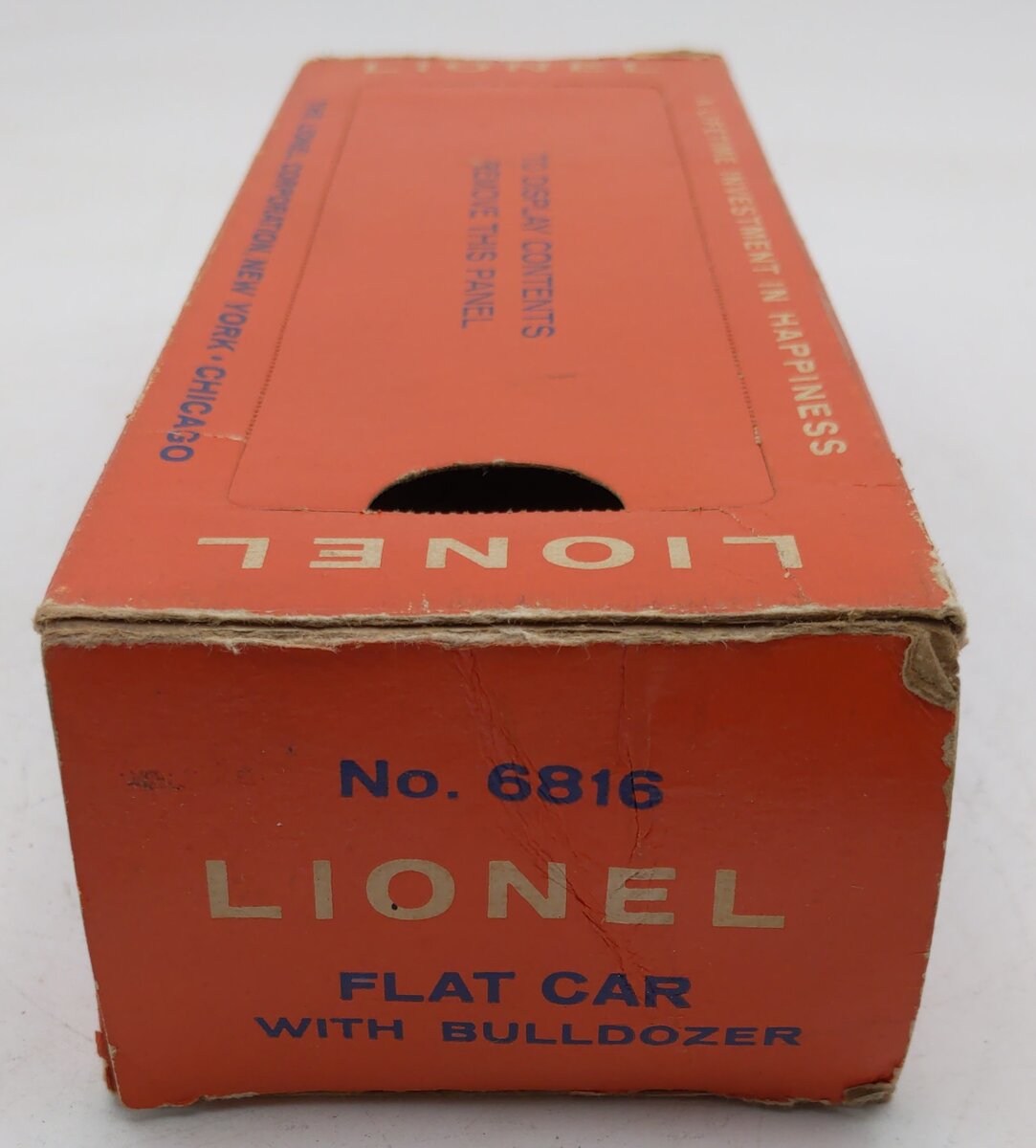 Lionel 6816 O Vintage Flatcar w/Bulldozer Empty Box Only VG/Box