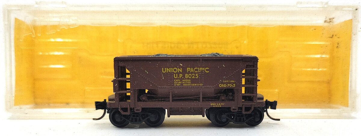 Atlas 3213 N Scale Union Pacific 70 Ton Ore Car #8025 EX/Box