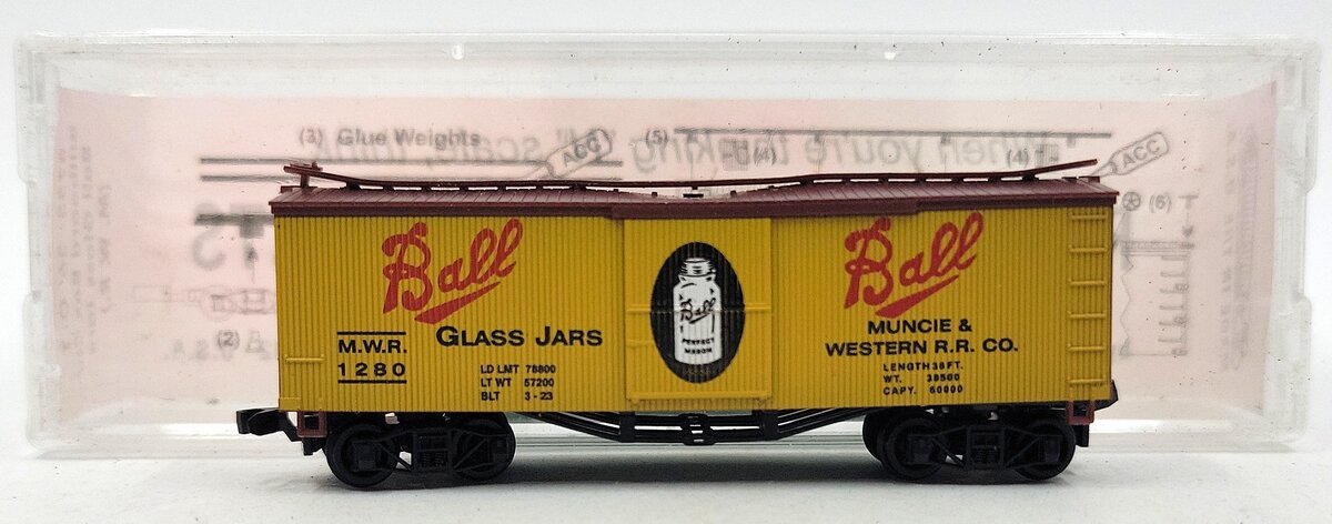 Roundhouse 8755 N Scale Ball Glass Jar Billboard Boxcar #1280 VG/Box