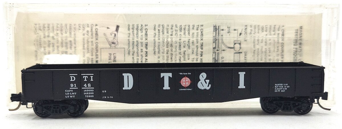 Micro-Trains 04600140 N Scale DT&I 50' Fishbelly Side Gondola #9148 w Drop Ends EX/Box