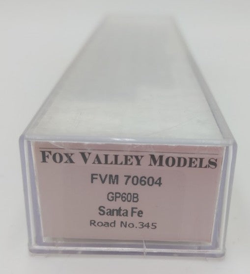 Fox Valley Models 70604 N Scale ATSF GP60B Diesel Locomotive #345 with DCC EX/Box