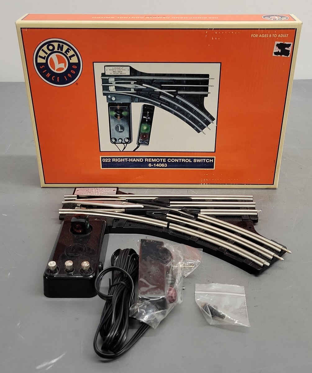 Lionel 6-14063 O 31" Remote-Control 022 Right Hand Switch Turnout EX/Box