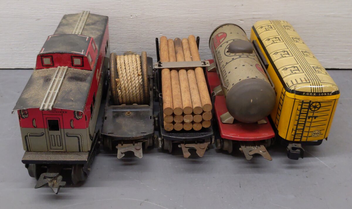 Marx Vintage O Gauge Freight Cars: 10972, 553, 20124, 566 [5] EX