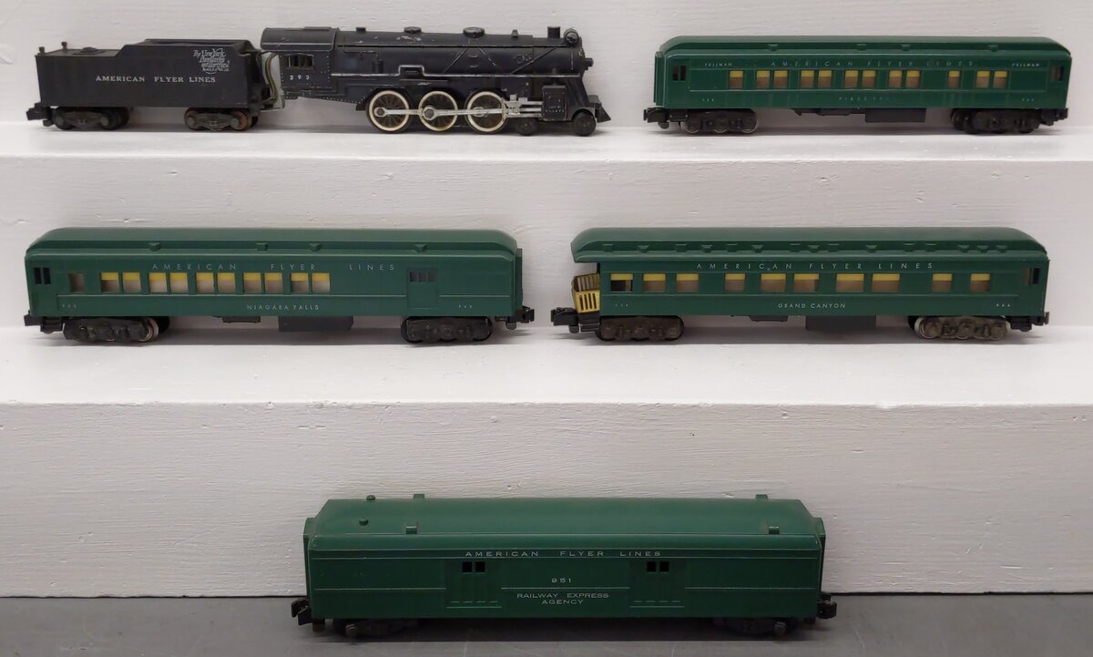 American Flyer K5436T Vintage S Meteor Steam Passenger Set/Box