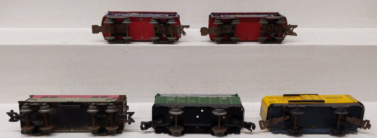 Marx Vintage O Gauge Freight Cars: #554, #554, #10971, #28500, #20102 [5] EX