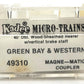 Micro-Trains 04900310 N Green Bay & Western 40' Double Sheathed Reefer #9243 EX/Box