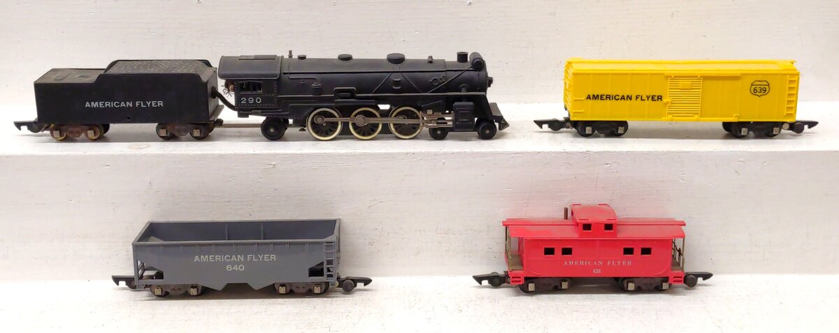 American Flyer 4904T Vintage S Pacific Freight Train, 290, 638, 639, 640/Box