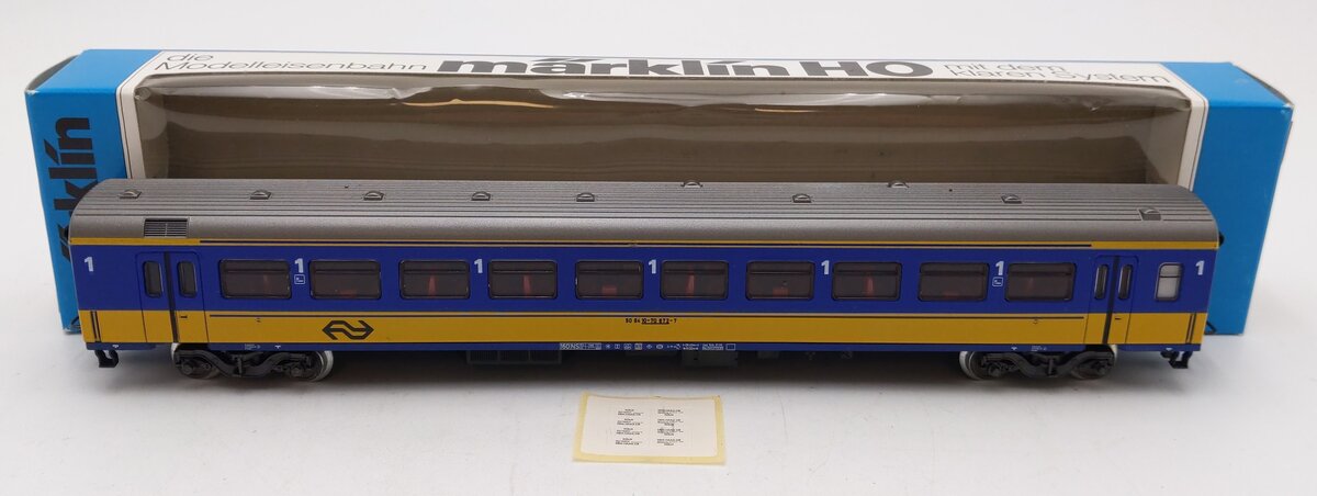 Marklin 4164 HO 1nd Class Intercity Passenger Car W/ Interior #50 84 10-70 672-7 EX/Box