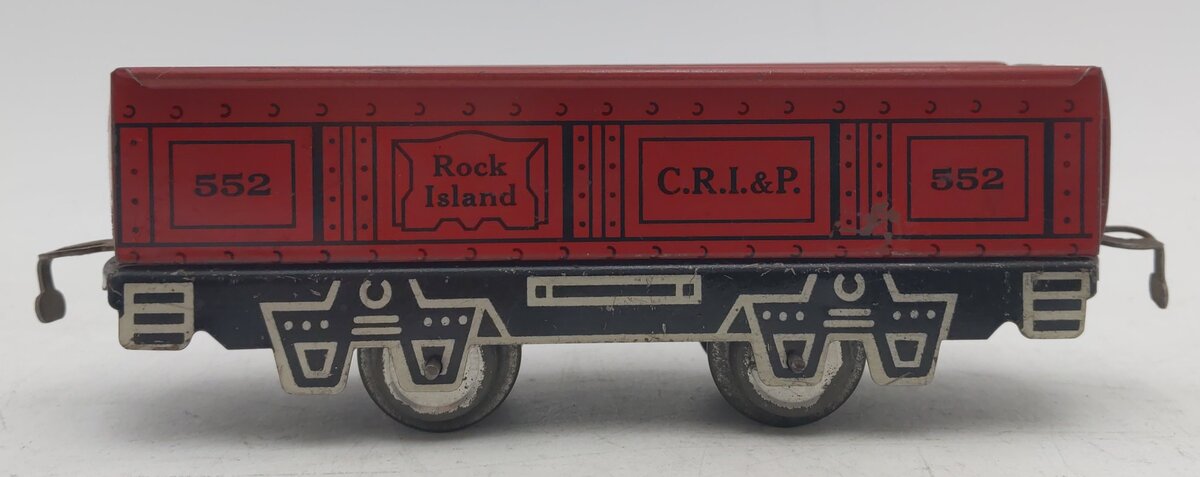 Marx 552 Vintage O Rock Island Lithographed Tin Gondola EX