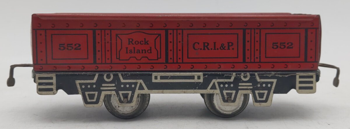 Marx 552 Vintage O Rock Island Lithographed Tin Gondola EX