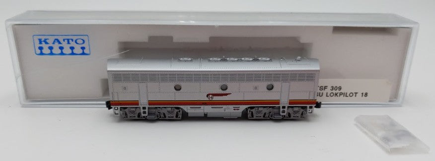 Kato 176-2211 N Santa Fe Warbonnet EMD F7 B-Unit Powered Diesel Locomotive w DCC EX/Box