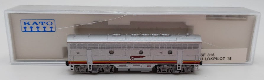 Kato 176-2211 N Santa Fe Warbonnet EMD F7 B-Unit Powered Diesel Locomotive w DCC LN/Box