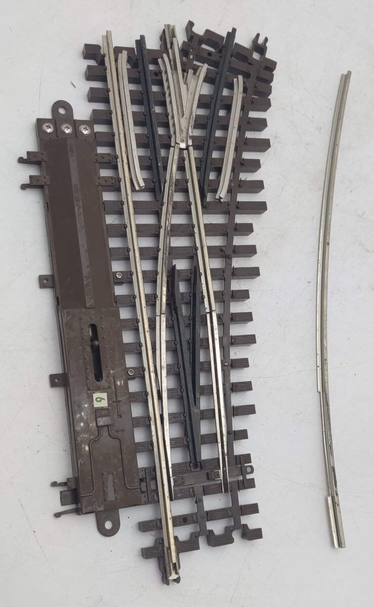 Atlas 6071 O Gauge Nickel Silver O-54 Right Hand Remote Control Switch Turnout VG