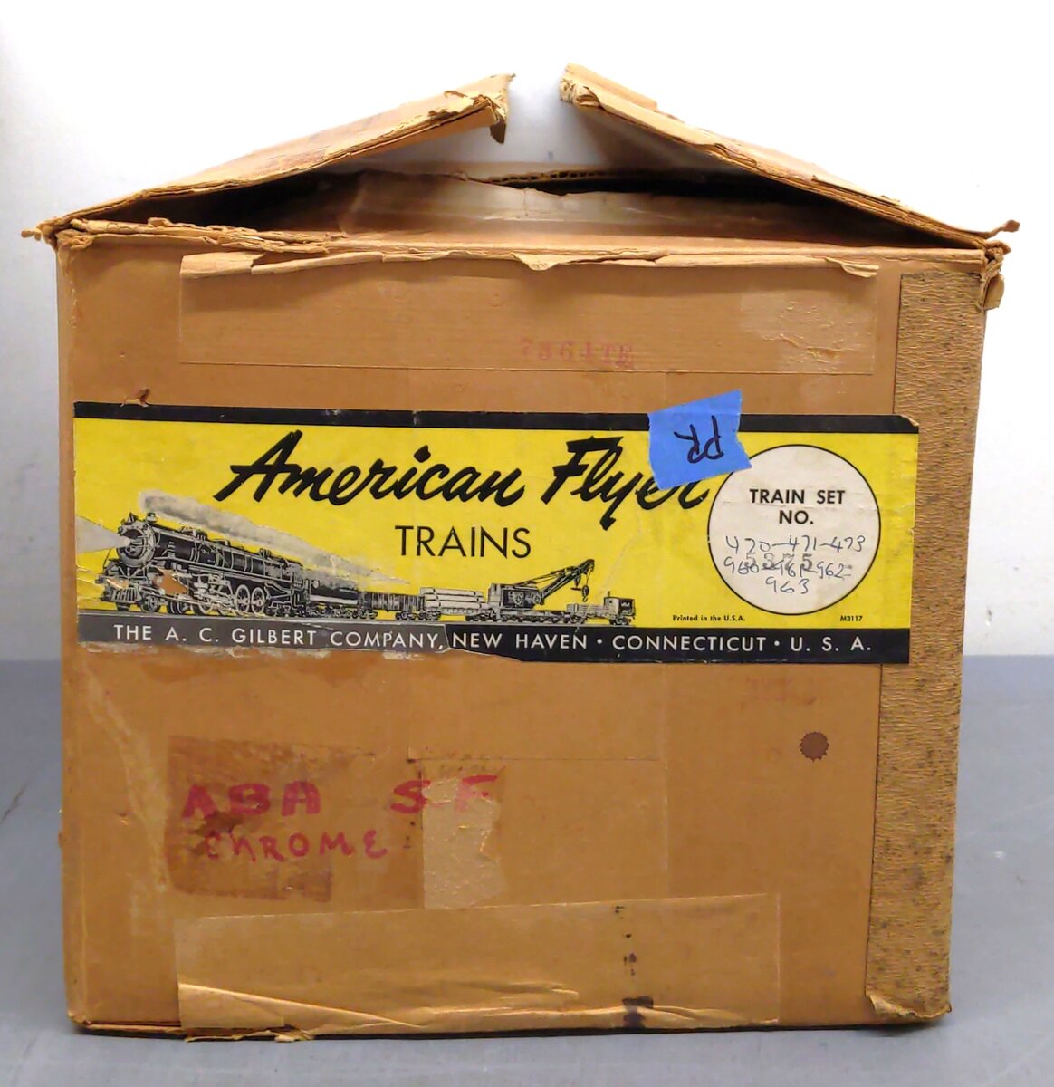 American Flyer K5375W Vintage S SF "The Chief" ABA Diesel Passenger Set VG/Box