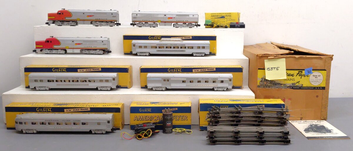 American Flyer K5375W Vintage S SF "The Chief" ABA Diesel Passenger Set VG/Box
