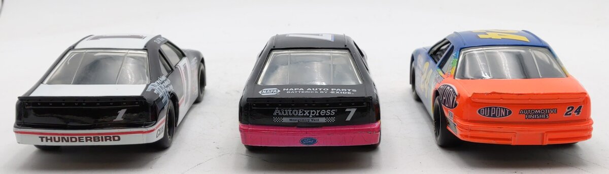 Racing Champions 1:24 Diecast NASCAR Race Cars: #1, #7, #24 [3] VG