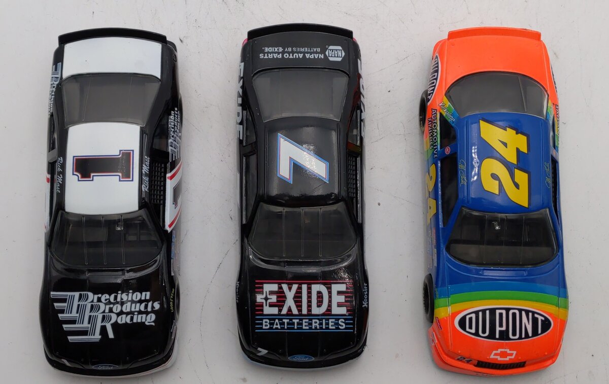 Racing Champions 1:24 Diecast NASCAR Race Cars: #1, #7, #24 [3] VG