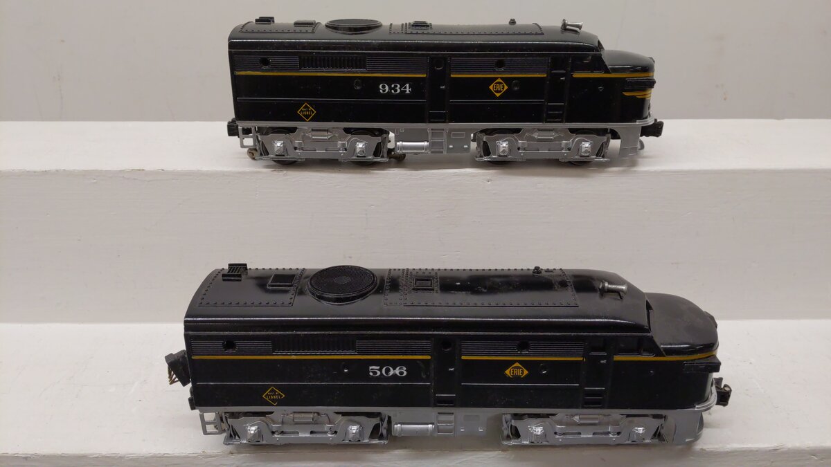 Vintage O CUSTOM Erie Powered AA Diesel Locomotives #934/506